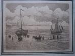 Karel Kok, Mooie Ets met oa BOMSCHUIT, Scheveningen a 1900, Ophalen of Verzenden