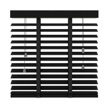 Zwarte houten jaloezieën 80 x 130 cm beschikbaar voor biedingen