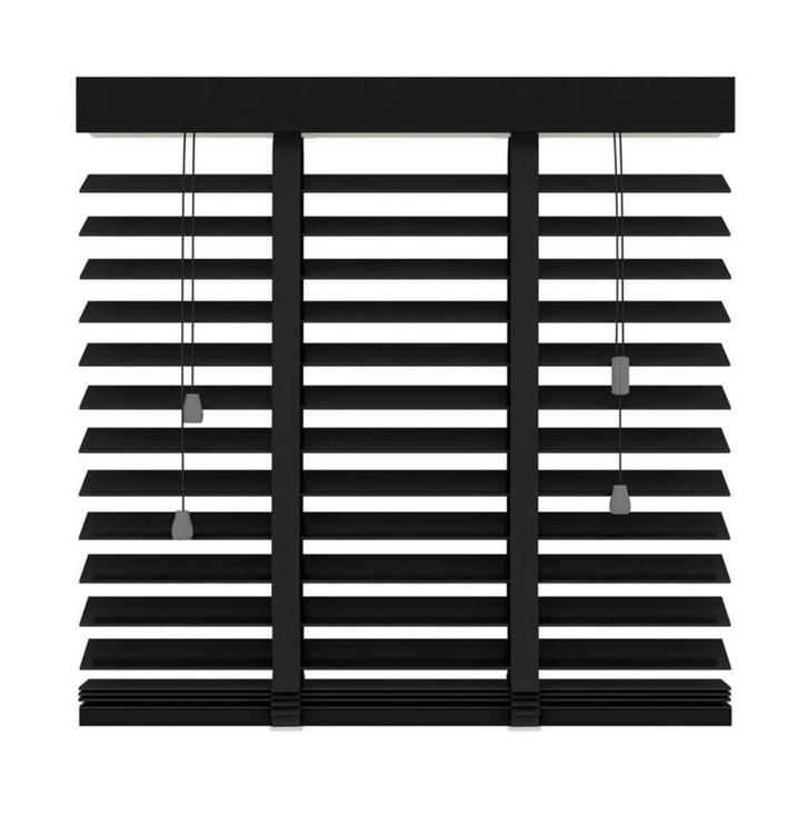 Zwarte houten jaloezieën 80 x 130 cm, Huis en Inrichting, Stoffering | Gordijnen en Lamellen, Zo goed als nieuw, 100 tot 150 cm