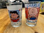 Peanuts glazen 2 st, Verzamelen, Poppetjes en Figuurtjes, Ophalen of Verzenden, Zo goed als nieuw