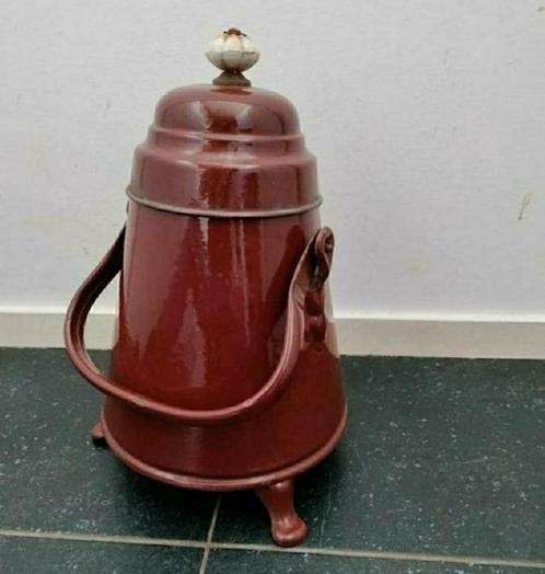 DOOFPOT,Emaille,Indisch,Vintage,deksel,Brocante,Smotherpot, Antiek en Kunst, Curiosa en Brocante, Ophalen of Verzenden