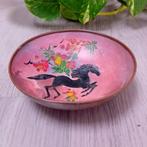 Emaille-koper schaaltje  met afbeelding paard, Antiek en Kunst, Antiek | Emaille, Ophalen of Verzenden