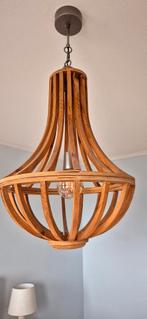 Houten Hanglamp Robuust Landelijk, Ophalen, 50 tot 75 cm, Robuust Landelijk, Zo goed als nieuw