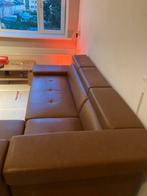 Zeer nette Cognac hoekbank PU leer, Huis en Inrichting, Banken | Sofa's en Chaises Longues, Overige materialen, 250 tot 300 cm