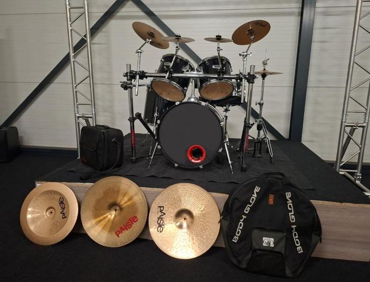Drumstel Mapex compleet met Rack en extra bekkens +bekkentas, Muziek en Instrumenten, Drumstellen en Slagwerk, Gebruikt, Overige merken