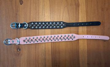 Nieuwe leren halsband met studs  beschikbaar voor biedingen