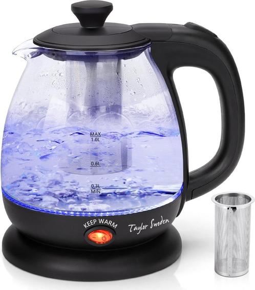 Taylor Swoden Abel Glazen Waterkoker, Witgoed en Apparatuur, Waterkokers, Nieuw, 1 tot 2 liter, Draadloos, Ophalen of Verzenden
