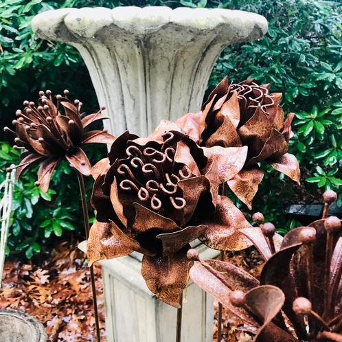 * roest ijzer bloemen Windmolen staal bloem dieren gietijzer, Tuin en Terras, Tuinstekers, Nieuw, Ophalen