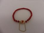 Bloedkoralen armband met gouden slot                     D10, Ophalen of Verzenden, Overige materialen, Armband