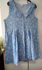 Top Zomer Jurk 100% Viscose Lichte Blauw Bloemen MONKI, Blauw, Knielengte, Maat 38/40 (M), Ophalen of Verzenden