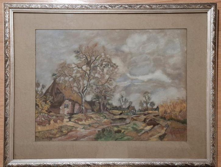 Pastel op papier door Herman Oosterwijk 1886-1979, Antiek en Kunst, Kunst | Schilderijen | Klassiek, Ophalen of Verzenden