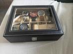 Horlogebox met horloges en sieraden, Ophalen of Verzenden, Zo goed als nieuw, Staal, Overige merken
