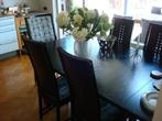 Thonet design eethoek met 2 extra bladen zwart en 6 stoelen, Huis en Inrichting, Ophalen, Zo goed als nieuw, Design, 4 tot 6 stoelen
