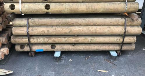 grenen gefreesd 200cm Ø14 -2 geboorde gaten eindpaal nr. 502, Tuin en Terras, Palen, Balken en Planken, Nieuw, Planken, Minder dan 180 cm