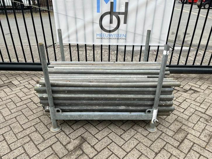 Steigerbuis/steiger buis/steigerpijp 48.3MM 150CM 1.5M, Doe-het-zelf en Verbouw, Steigers, Gebruikt, Gevelsteiger, 5 meter of hoger