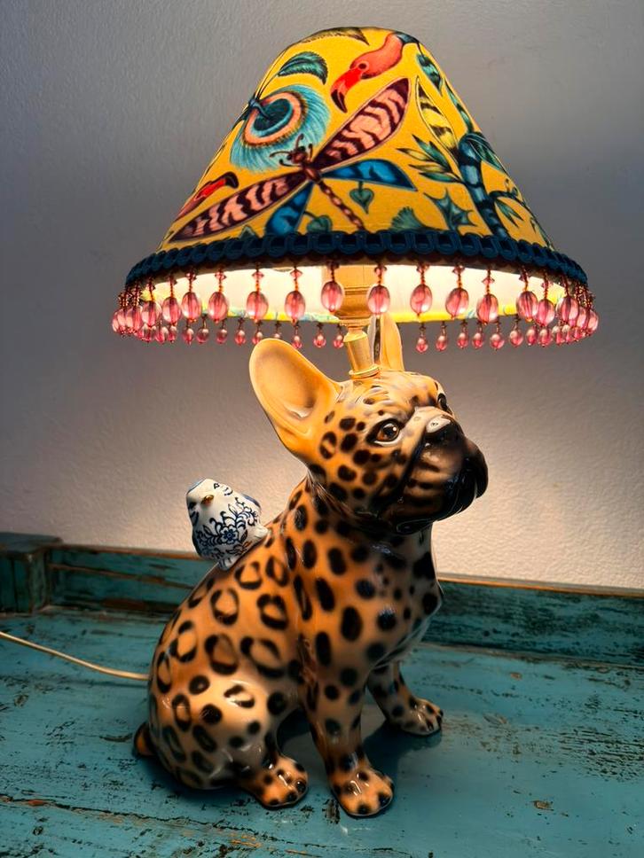 Keramiek tafellamp panterprint, Huis en Inrichting, Lampen | Tafellampen, Nieuw, Minder dan 50 cm, Overige materialen, Ophalen of Verzenden