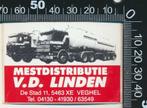 Sticker: Van de Linden Mestdistributie - Veghel, Verzamelen, Stickers, Ophalen of Verzenden, Zo goed als nieuw, Bedrijf of Vereniging