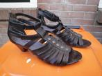 Zwarte leren sandalen JANA maat 40 (z.g.a.n.), Jana, Zwart, Zo goed als nieuw, Sandalen of Muiltjes