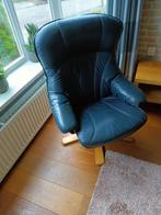 Relaxstoel donkerblauw kunstleer, Ophalen, Gebruikt, 75 tot 100 cm, 75 tot 100 cm