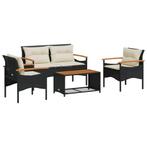 4-delige Loungeset, Tuin en Terras, Tuinsets en Loungesets, 4 zitplaatsen, Kunststof, Verzenden, Nieuw