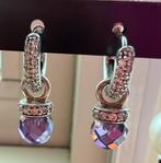 Ti Sento oorringen met steentjes en paarse bedels, Verzenden, Zo goed als nieuw, Paars, Overige materialen