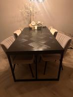 Goossens zwarte eettafel. Hotel chique. Soort visgraat., Huis en Inrichting, Tafels | Eettafels, Ophalen, 200 cm of meer, 50 tot 100 cm