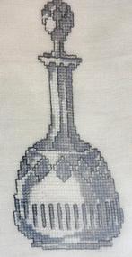 Drie geborduurde lijstjes Karaf, taartschep, wijnglas, Nieuw, Ophalen of Verzenden, Minder dan 50 cm, Minder dan 50 cm