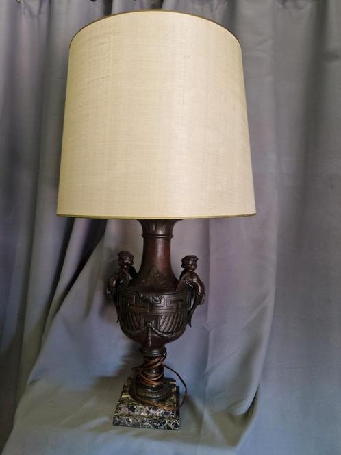 Prachtige zware lamp van zamak, Huis en Inrichting, Lampen | Tafellampen, Zo goed als nieuw, Minder dan 50 cm, Ophalen of Verzenden