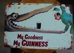 guinness reklame -metaal-, Ophalen of Verzenden, Gebruikt, Reclamebord, Plaat of Schild, Overige merken