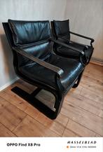 2 Lederen vintage design stoelen., Huis en Inrichting, Fauteuils, Ophalen of Verzenden, Gebruikt, 75 tot 100 cm, Leer