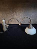 Wandlamp - Zwenklamp - Dubbele Boog - Metaal/Glas - Kenmer-*, Ophalen of Verzenden, Gebruikt, Glas, VINTAGE