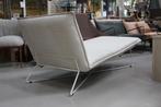 3 x luxe ligbed Chaise Longue EARL Jess Design stof naturel, Huis en Inrichting, Fauteuils, Ophalen, Zo goed als nieuw, Metaal