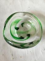 Vintage Maastricht Glas antiek Asbak Groen Gesigneerd, Antiek en Kunst, Ophalen of Verzenden