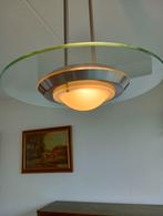 Hanglamp, halogeenlamp, eethoek lamp, woonkamer lamp, Huis en Inrichting, Ophalen, Strak, Zo goed als nieuw, Glas