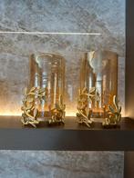 Goudkleurige Windlichten & Vaas met Deksel, Overige kleuren, Ophalen of Verzenden, Zo goed als nieuw, Metaal