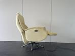 Gele stoffen elektrische relax fauteuil / relaxstoel, Ophalen, Minder dan 75 cm, Zo goed als nieuw, Nvt