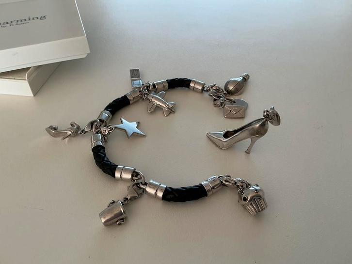 Ti sento armband zilver / leer, Sieraden, Tassen en Uiterlijk, Armbanden, Zo goed als nieuw, Zilver, Ophalen of Verzenden