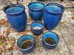 vazenset blauw, Ophalen, Gebruikt, Blauw, Aardewerk of Porselein