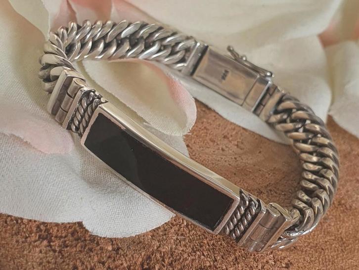 BEST TO BUDDHA Zilveren Armband met Onyx, Sieraden, Tassen en Uiterlijk, Armbanden, Nieuw, Zilver, Zilver, Met edelsteen, Ophalen of Verzenden