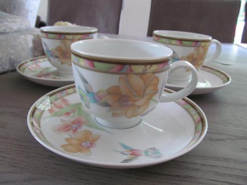 3 Hutschenreuther Galleria Colibri Leonard Kop en Schotels, Huis en Inrichting, Keuken | Servies, Zo goed als nieuw, Kop(pen) en/of Schotel(s)