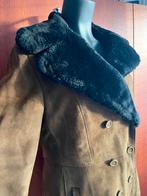 Vintage suède jas met schapenvachten kraag, Ophalen of Verzenden, Zo goed als nieuw