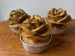 3  Grote Waxinelichten "Roos"  Kleur: 'Goud' Nieuw, Ophalen of Verzenden, Nieuw, Overige materialen, Minder dan 25 cm
