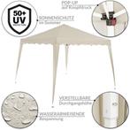 Partytent opvouwbaar pop up beige 3x3 GRATIS VERZENDEN!, Tuin en Terras, Nieuw, 2 meter of meer, Minder dan 5 meter, Opvouwbaar