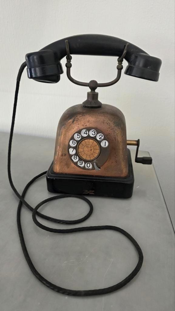 Antieke Telefoon met Draaischijf & Slingerbel, Antiek en Kunst, Antiek | Overige Antiek, Ophalen of Verzenden