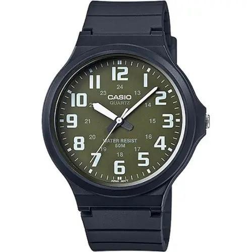 Casio MW-240-3BVDF - zwart/legergroen, Sieraden, Tassen en Uiterlijk, Horloges | Heren, Gebruikt, Polshorloge, Casio, Kunststof