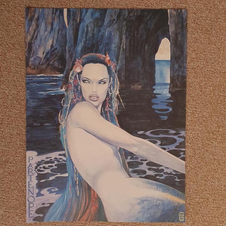 Milo Manara 4 x grote kleurendruk "L'oro di Milo" Comicon, Boeken, Stripboeken, Zo goed als nieuw, Complete serie of reeks, Verzenden