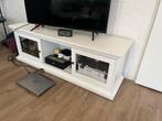 Gratis!! Tv-meubel wit met glazen deuren, Huis en Inrichting, Gebruikt, 100 tot 150 cm, Ophalen of Verzenden, Glas