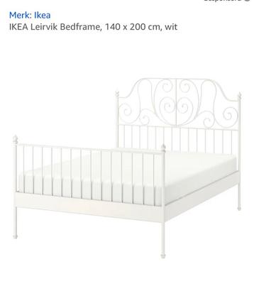 2 persoonsbed Leirvik ikea 140 x 200 wit - afbeelding 2