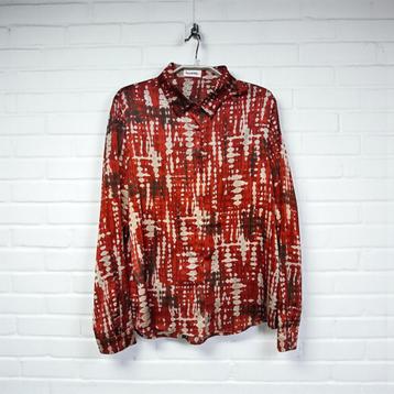 Suzzy & Milly Blouse Maat L Rood Beige Abstract beschikbaar voor biedingen