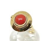 14 karaats gouden koraal ring, Sieraden, Tassen en Uiterlijk, Ringen, Gebruikt, Ophalen of Verzenden, Met edelsteen, Dame
